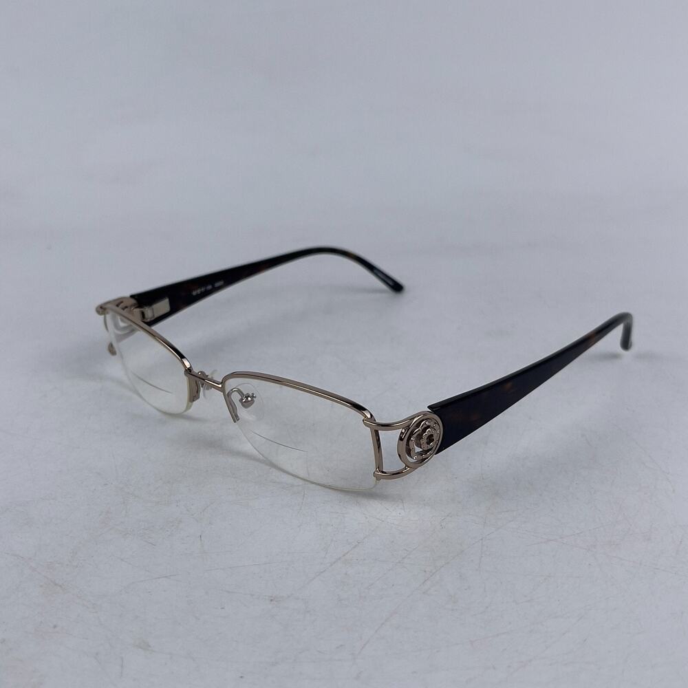 Wittnaur Chiky Women's Eyeglasses Frame Gold Brown Metal Full Rim 52-17-135‎